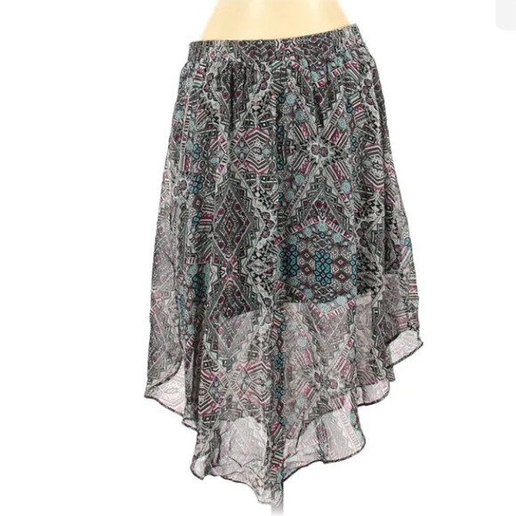 Maurices Multicolor & Multi Print Pull On Stretch Waist Chiffon Midi Skirt - Picture 4 of 15
